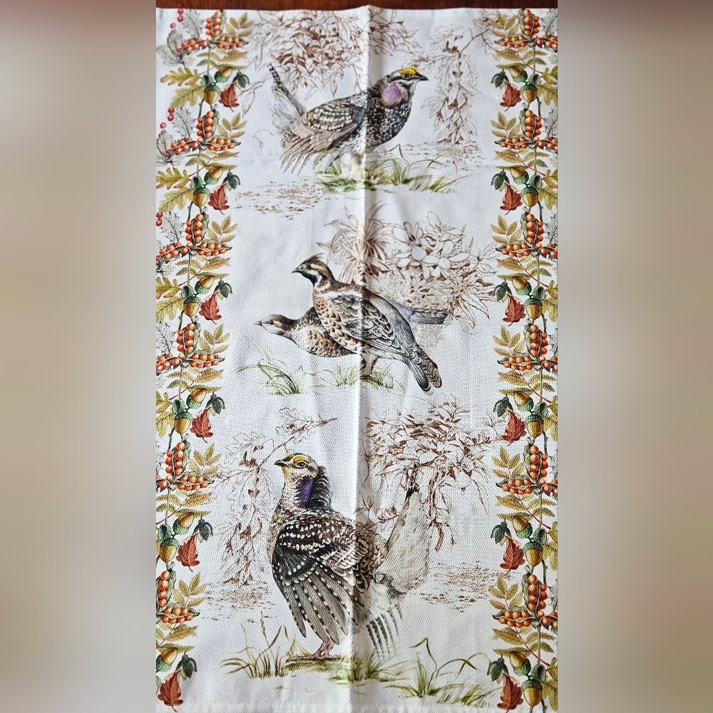 Fall Print Handmade Tea Towel - Picture 2 of 3